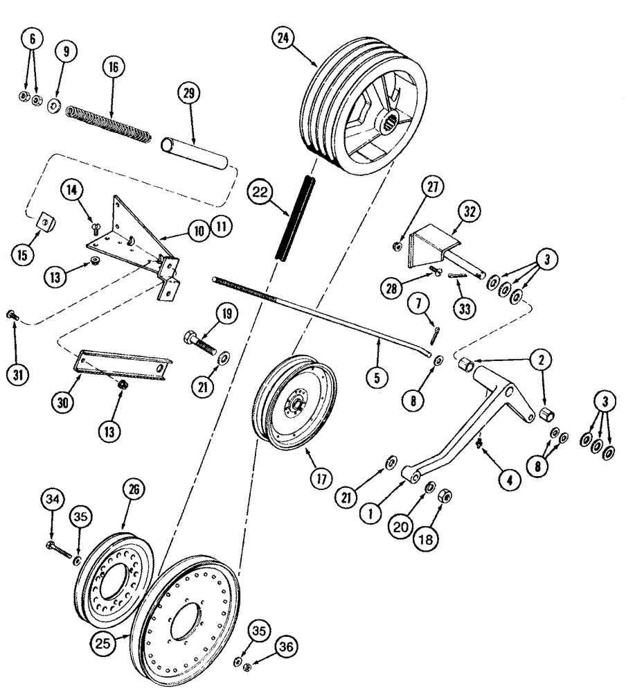 Схема запчастей Case IH 2388 - (09A-01) - BELT DRIVE - JACKSHAFT, FAN (13) - FEEDER