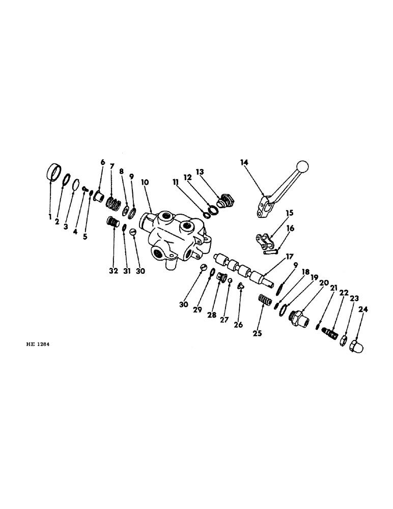 Схема запчастей Case IH 1501 - (A-30) - HYDRAULIC CONTROL VALVE, SINGLE SPOOL, MODEL B275 & B414 PRIOR TO 1965 