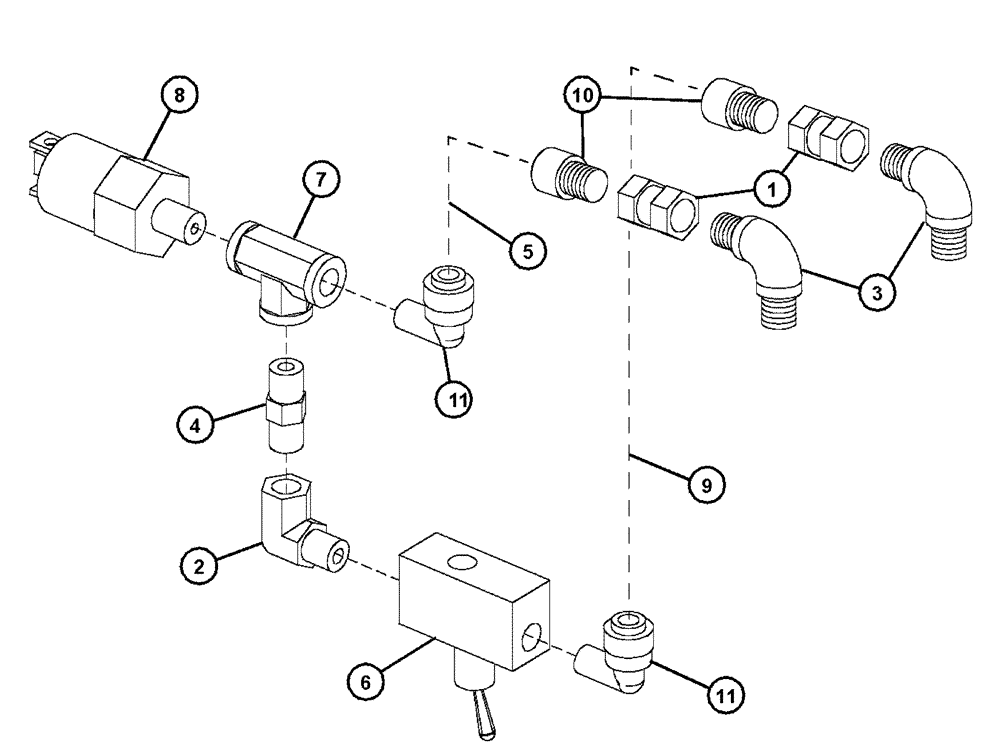 Схема запчастей Case IH FLX4375 - (07-012) - 2-SPEED SHIFT CIRCUIT Pneumatics