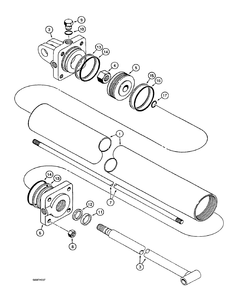 Схема запчастей Case IH 4800 - (8-14) - WING LIFT CYLINDER (08) - HYDRAULICS