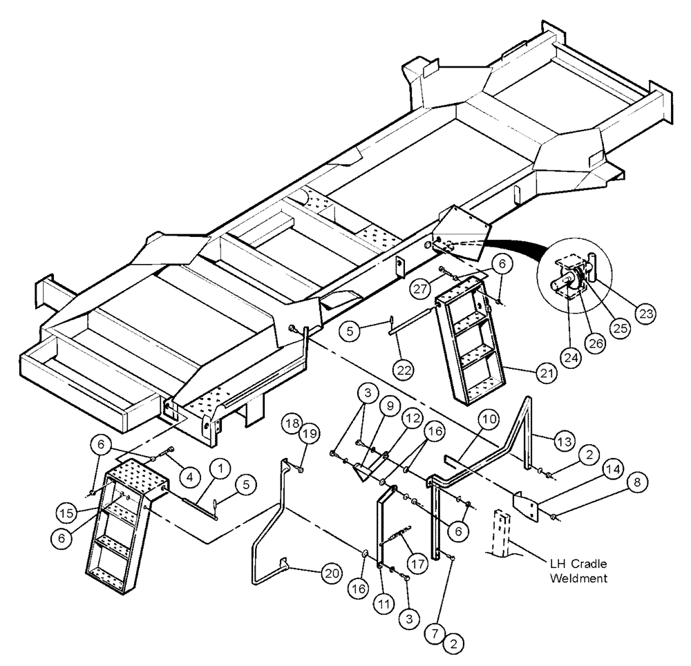 Схема запчастей Case IH PATRIOT XL - (04-003) - LADDERS-LH Suspension & Frame