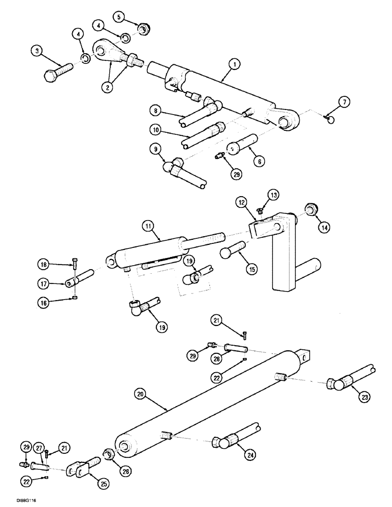 Схема запчастей Case IH 8640 - (2-28) - HYDRAULIC CYLINDERS 