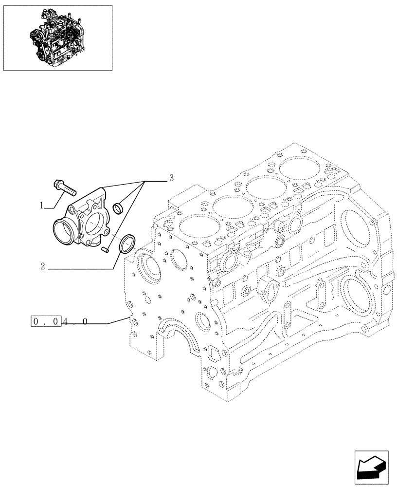 Схема запчастей Case IH MXU125 - (0.32.3) - PIPING ENGINE COOLING SYSTEM (01) - ENGINE