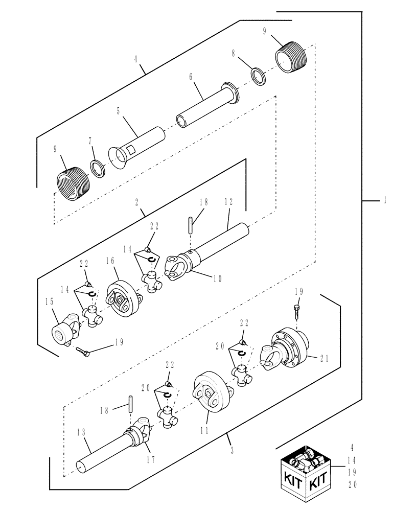 Схема запчастей Case IH DCX101 - (31.201.06[04]) - SECONDARY PTO W/FRICTION OVERRIDING CLUTCH, FROM PIN HCA0006607 (31) - IMPLEMENT POWER TAKE OFF