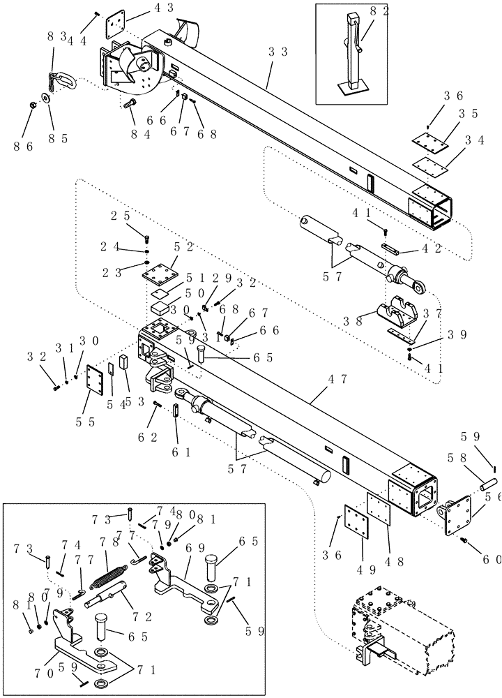 Схема запчастей Case IH 1200PT - (F.10.G[15]) - TELESCOPING TONGUE AND HITCH, 12 ROW & 16 ROW (BSN CBJ022251) F - Frame Positioning