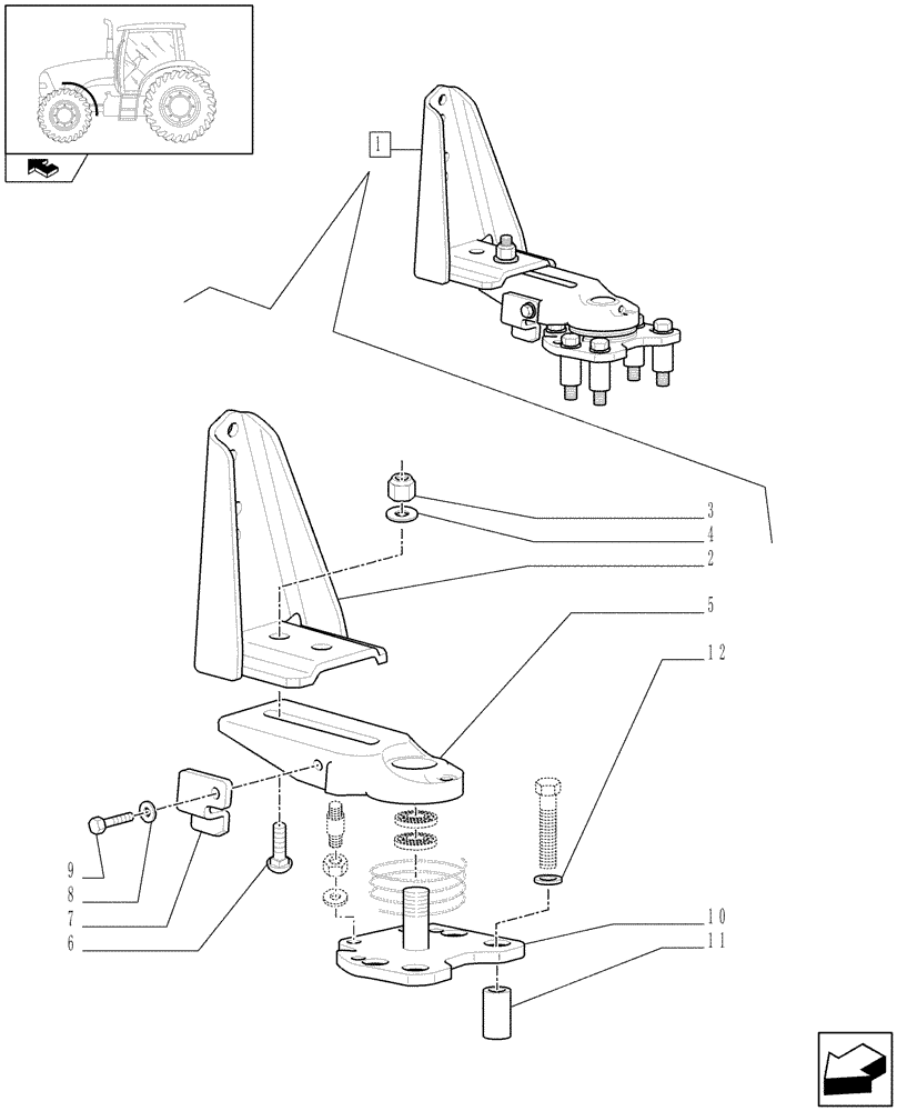 Схема запчастей Case IH PUMA 155 - (1.87.4/ B) - 4WD DYNAMIC FRONT FENDERS WITH AXLE WITH BRAKE - HUB - BREAKDOWN (VAR.333884-334884-335884-337884) (08) - SHEET METAL