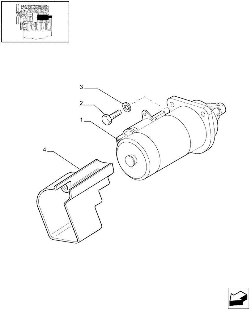 Схема запчастей Case IH JX95 - (0.36.0/01) - STARTER MOTOR (01) - ENGINE