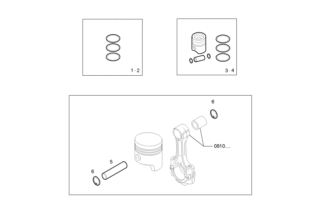 Схема запчастей Case IH F4GE0684C D600 - (0820.182) - PISTON ASSY - PISTON RINGS - PISTON PIN 