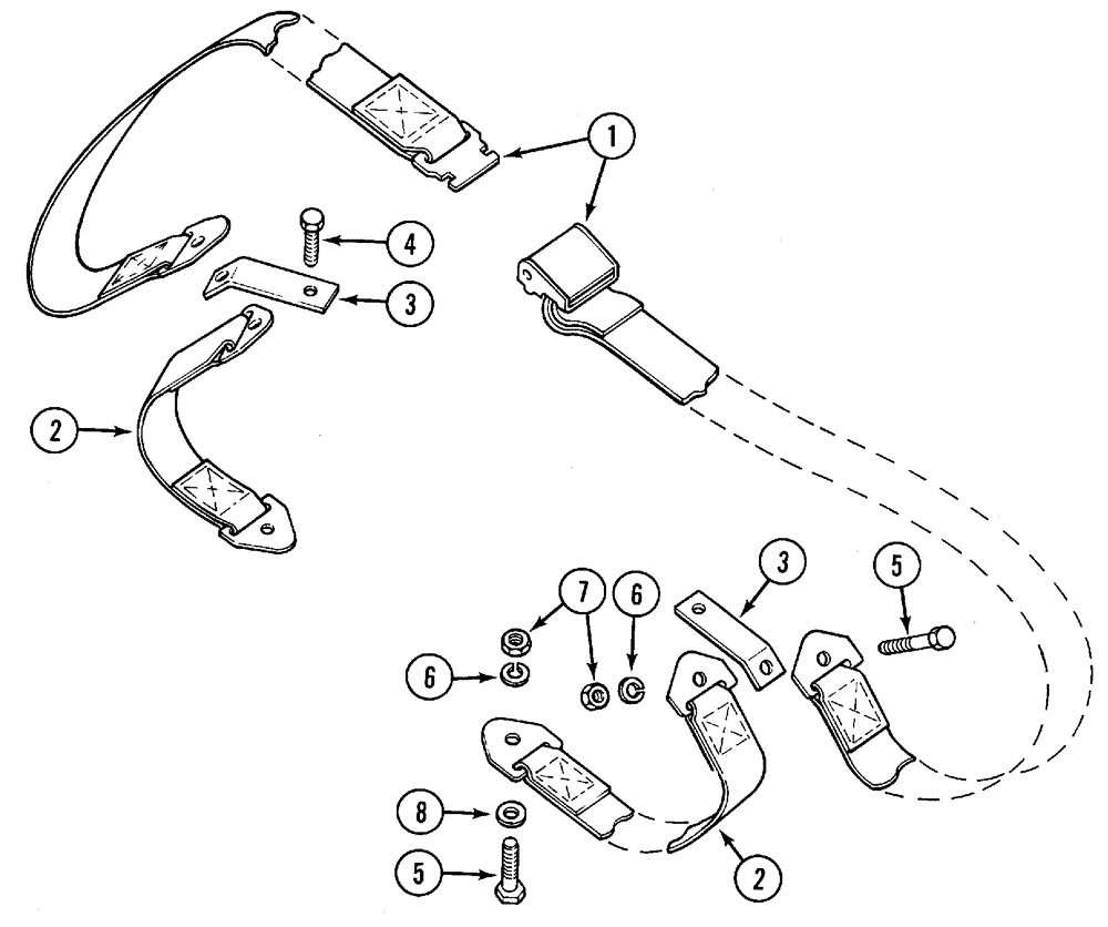 Схема запчастей Case IH C80 - (09-18) - SEAT BELTS (09) - CHASSIS/ATTACHMENTS