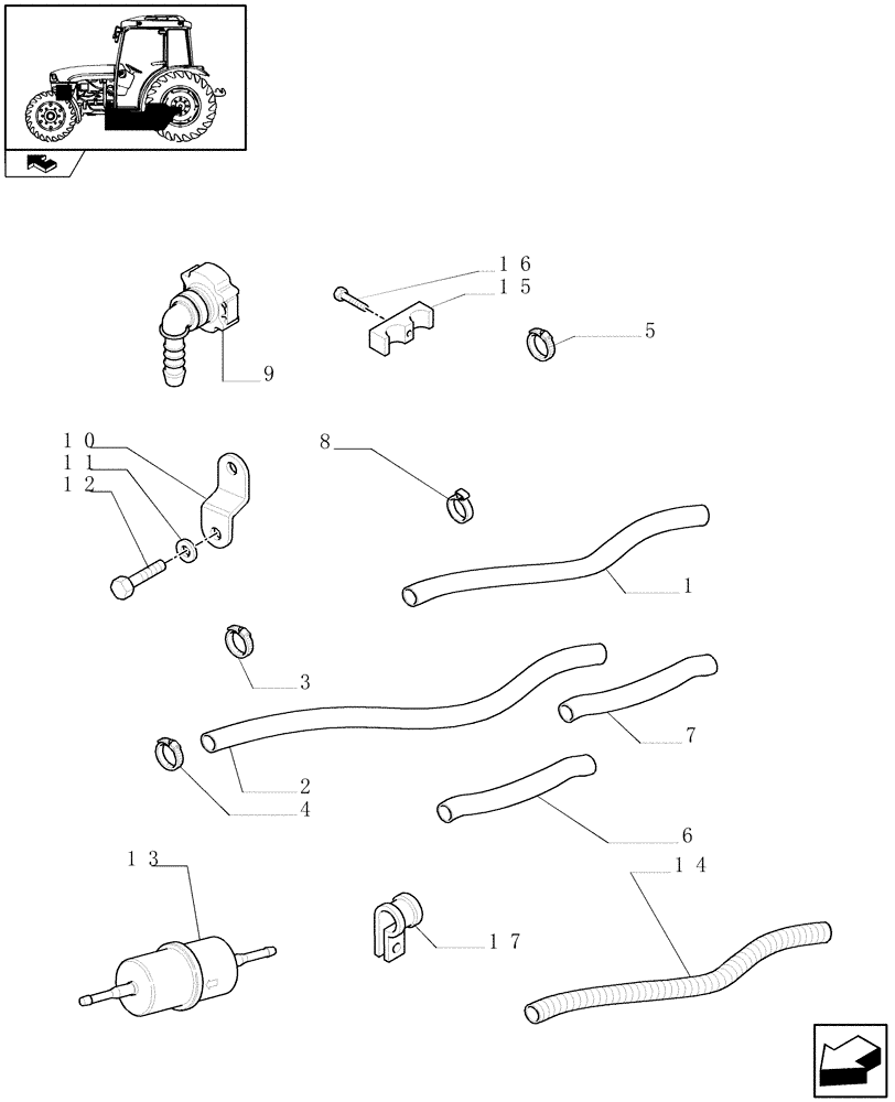 Схема запчастей Case IH FARMALL 75C - (1.14.6) - FUEL PIPES (02) - ENGINE EQUIPMENT