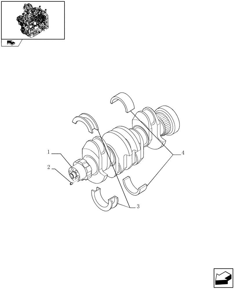 Схема запчастей Case IH FARMALL 105U - (0.08.0) - CRANKSHAFT (01) - ENGINE