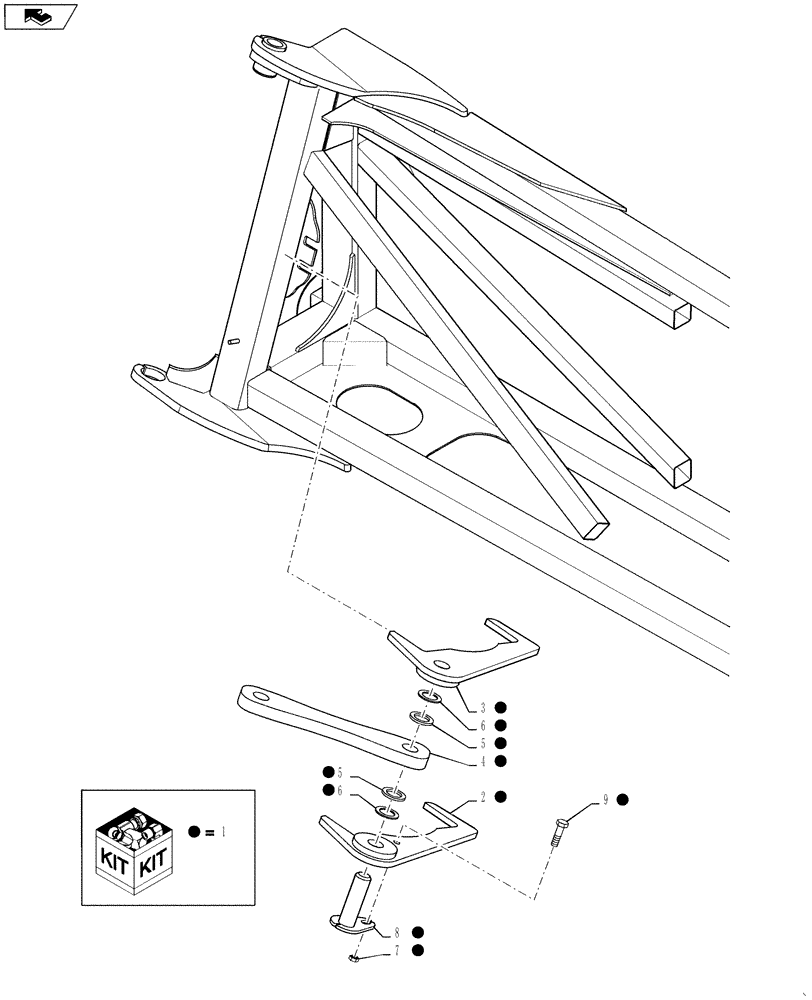 Схема запчастей Case IH 3330 - (39.100.01[05]) - INNER BOOM UPDATE KIT, LH, 120 BOOM, BSN YAT028322 (39) - FRAMES AND BALLASTING