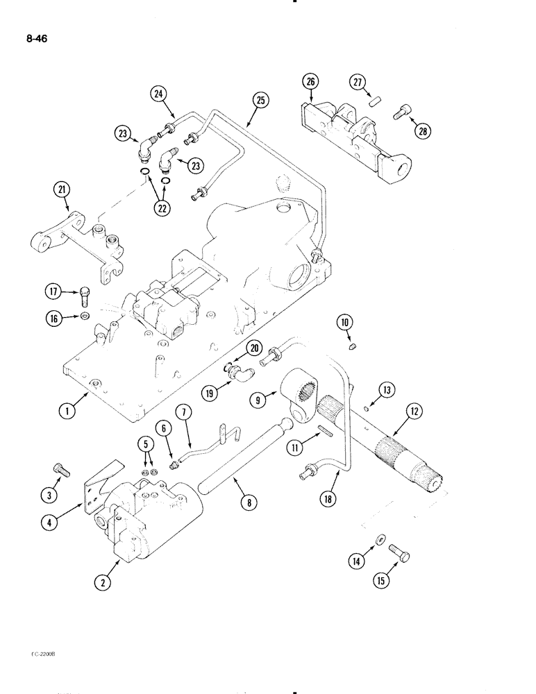 Схема запчастей Case IH 595 - (8-46) - DRAFT CONTROL (08) - HYDRAULICS