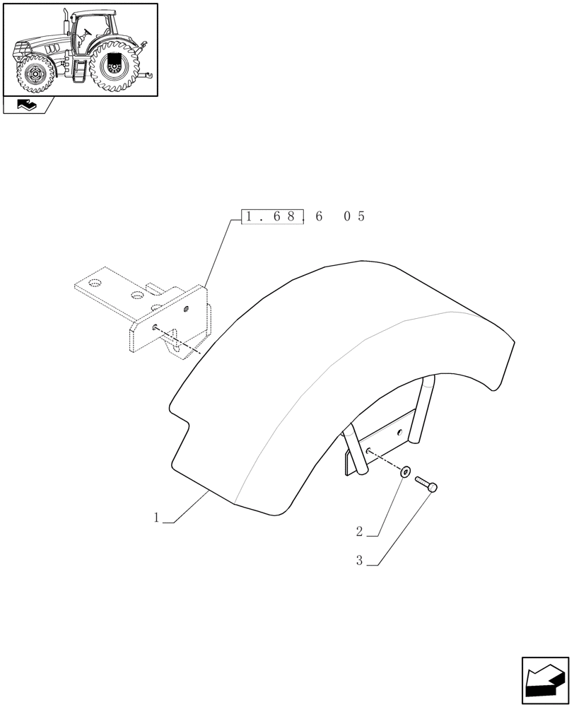 Схема запчастей Case IH PUMA 225 - (1.68.6[07]) - (VAR.169-170-171-178-385-385/1) PNEUMATIC TRAILER BRAKE - GUARD (05) - REAR AXLE