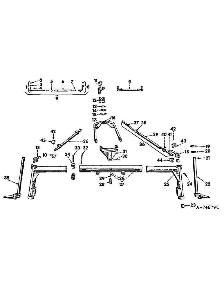 Схема запчастей Case IH 986 - (14-07) - SUSPENSION, ADJUSTABLE FRONT AXLE AND CONNECTIONS, HI-CLEAR TRACTORS, 986 AND 1086 TRACTORS Suspension