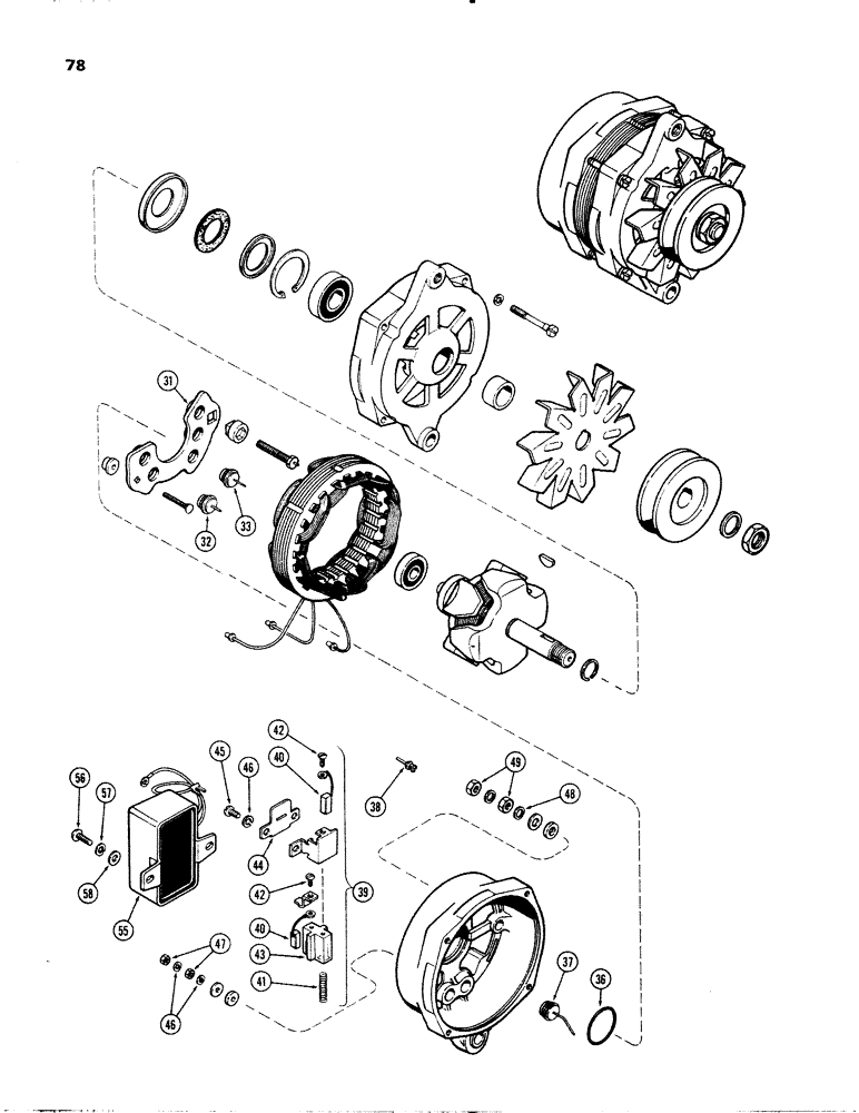 Схема запчастей Case IH 336D - (078) - ALTERNATOR AND REGULATOR, 12 VOLT, 55 AMP., C 