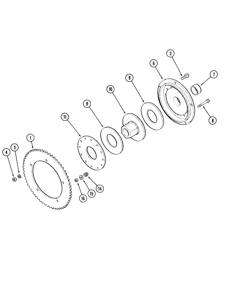 Схема запчастей Case IH 1064 - (09-30) - AUGER SLIP CLUTCH, DRIVEN (09) - CHASSIS