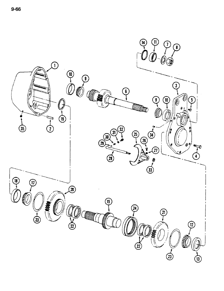 Схема запчастей Case IH 1620 - (9-066) - ROTOR DRIVE ASSEMBLY, PRIOR TO P.I.N. JJC0022109 (14) - ROTOR, CONCANVES & SIEVE