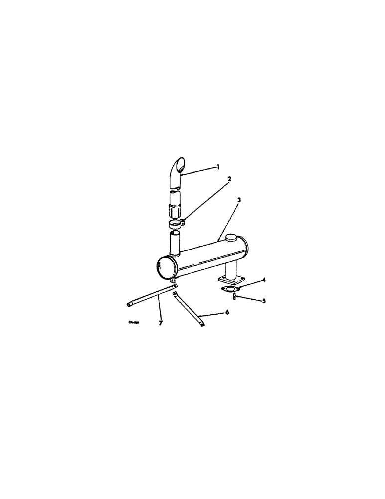 Схема запчастей Case IH C-146 - (D-36[A]) - EXHAUST SYSTEM, FOR 500C CRAWLER TRACTORS 