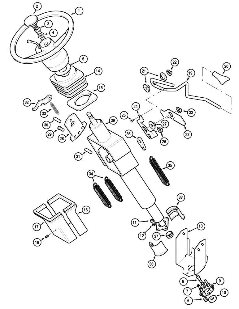 Схема запчастей Case IH MX90C - (05-02) - STEERING WHEEL AND COLUMN, TILTABLE AND TELESCOPIC (05) - STEERING