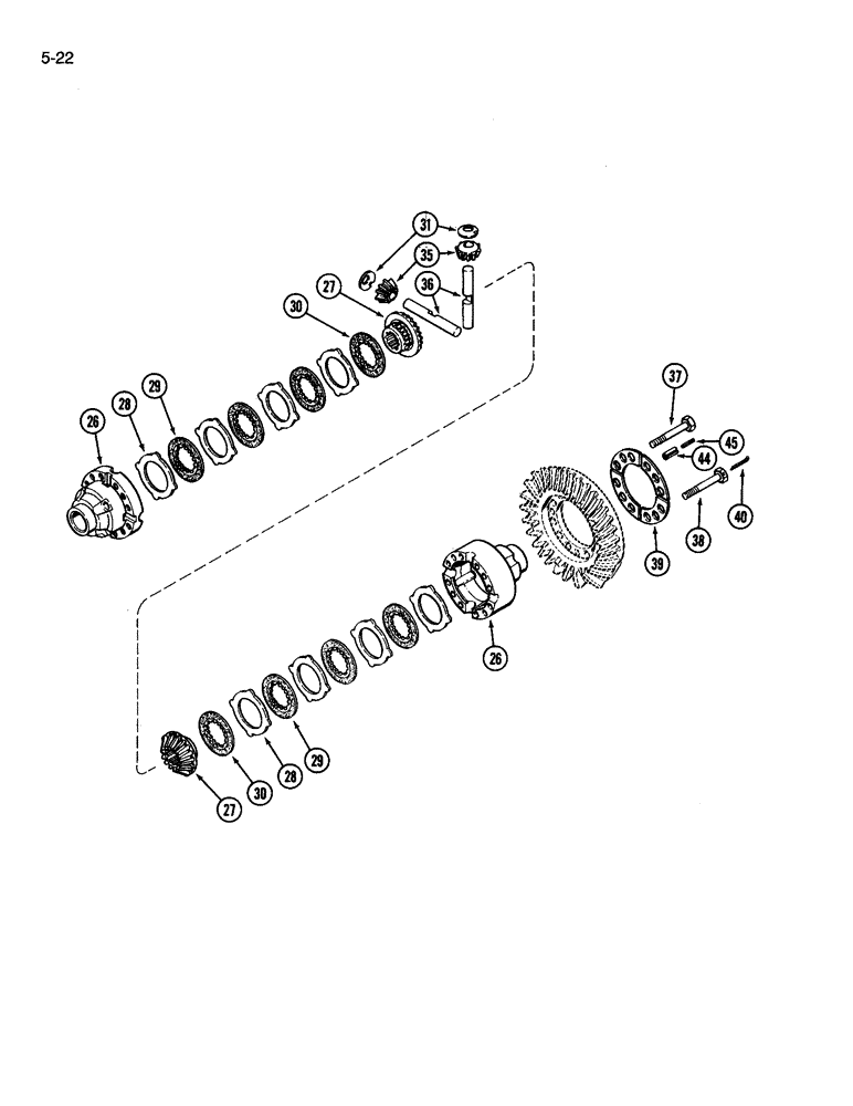 Схема запчастей Case IH 3594 - (5-022) - FRONT AXLE DIFFERENTIAL (05) - STEERING