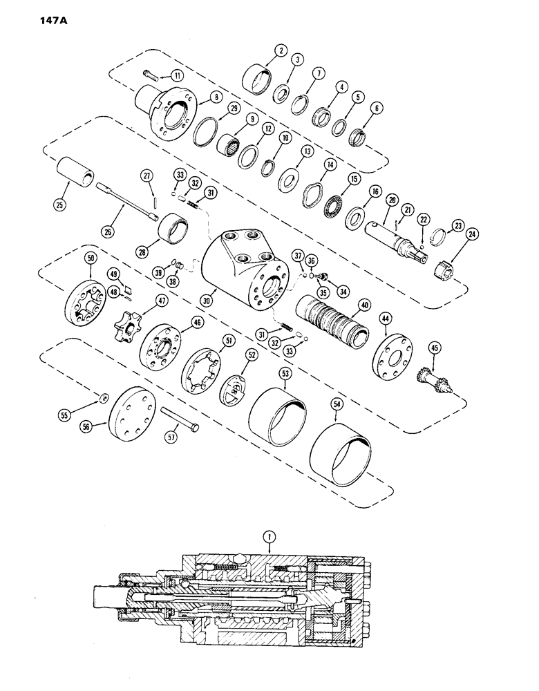 Схема запчастей Case IH 770 - (147A) - A64500 STEERING PUMP, 1ST USED TRACTOR S/N 8693001 (05) - STEERING