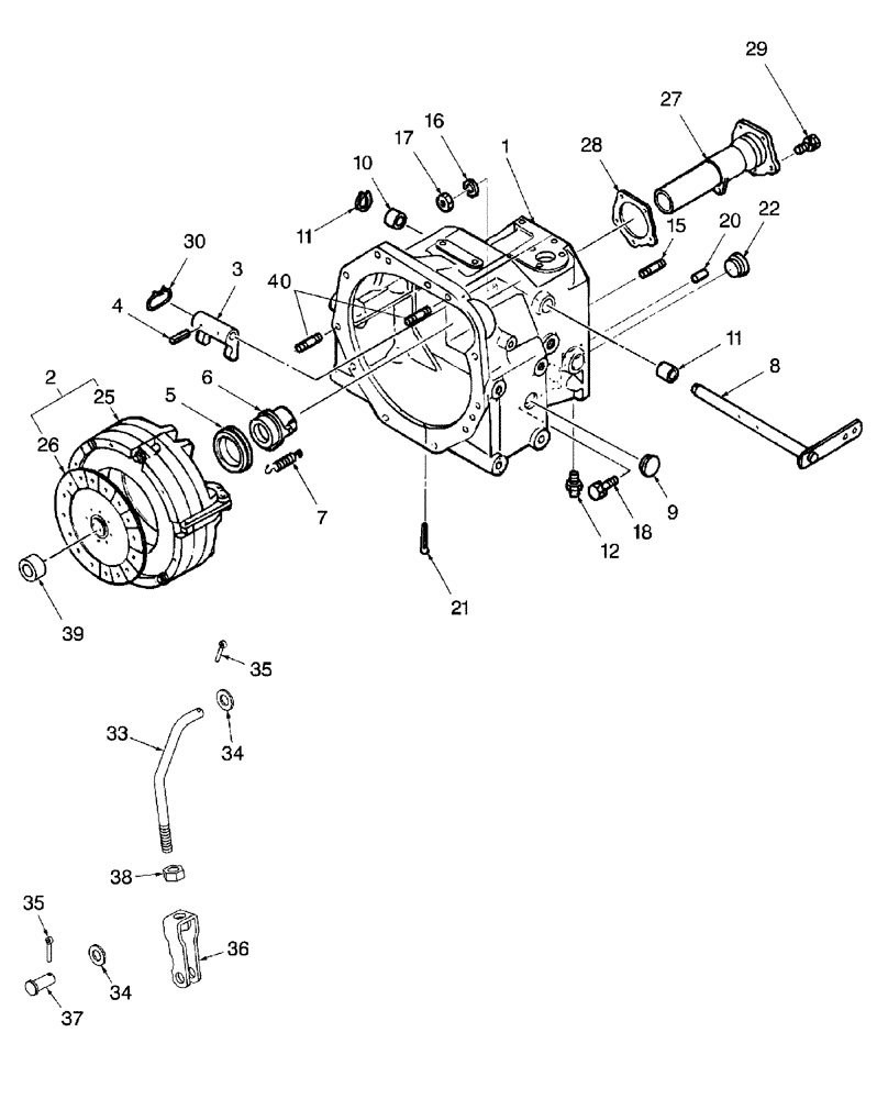 Схема запчастей Case IH D29 - (07A01A) - CLUTCH & CLUTCH CASE, 9 X 3 W/LIVE REAR PTO (03) - TRANSMISSION