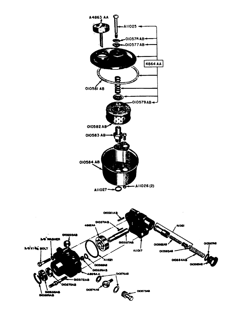 Схема запчастей Case IH 700 - (154) - HYD. POWER STEERING PARTS FOR A10002 PUMP & RESERVOIR, HYD. POWER STEERING (05) - STEERING