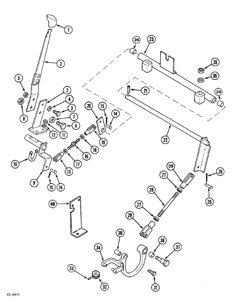 Схема запчастей Case IH 4240 - (6-116) - POWER TAKE OFF CONTROL AND CONNECTIONS, TRACTOR WITH CAB (06) - POWER TRAIN