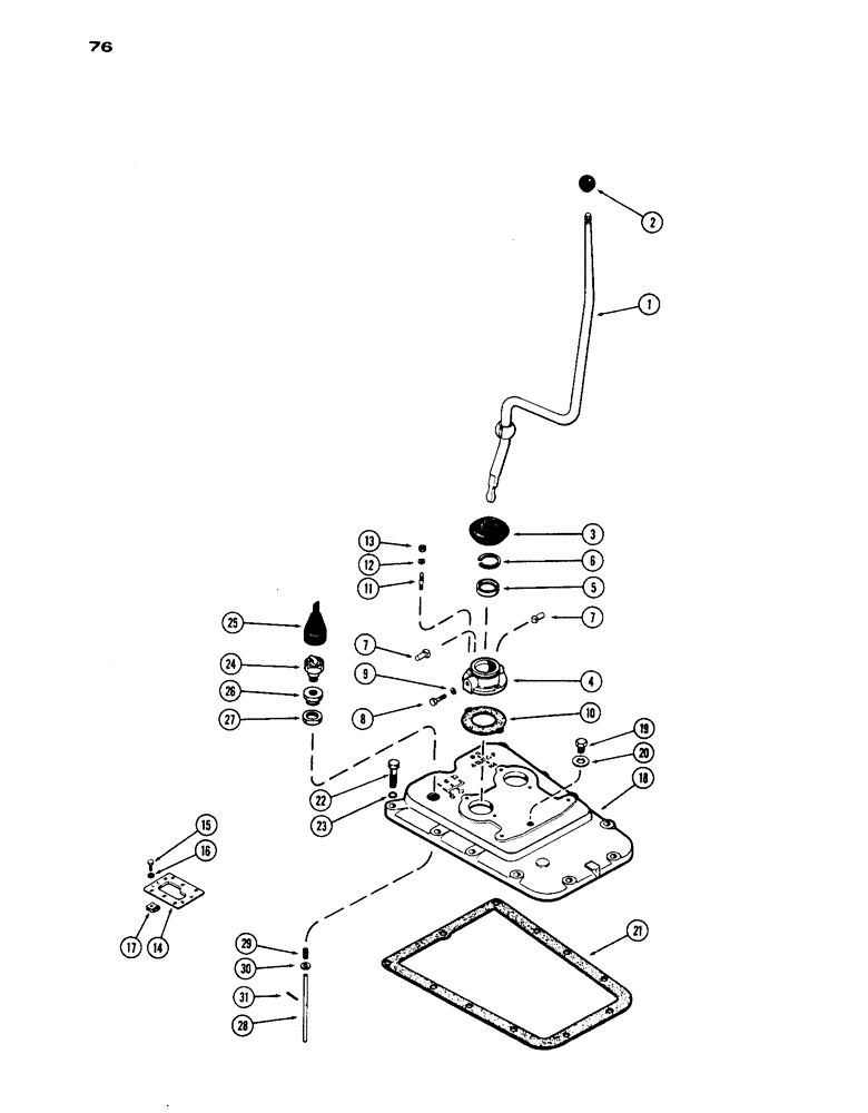 Схема запчастей Case IH 1030 - (076) - GEAR SHIFT LINKAGE (06) - POWER TRAIN