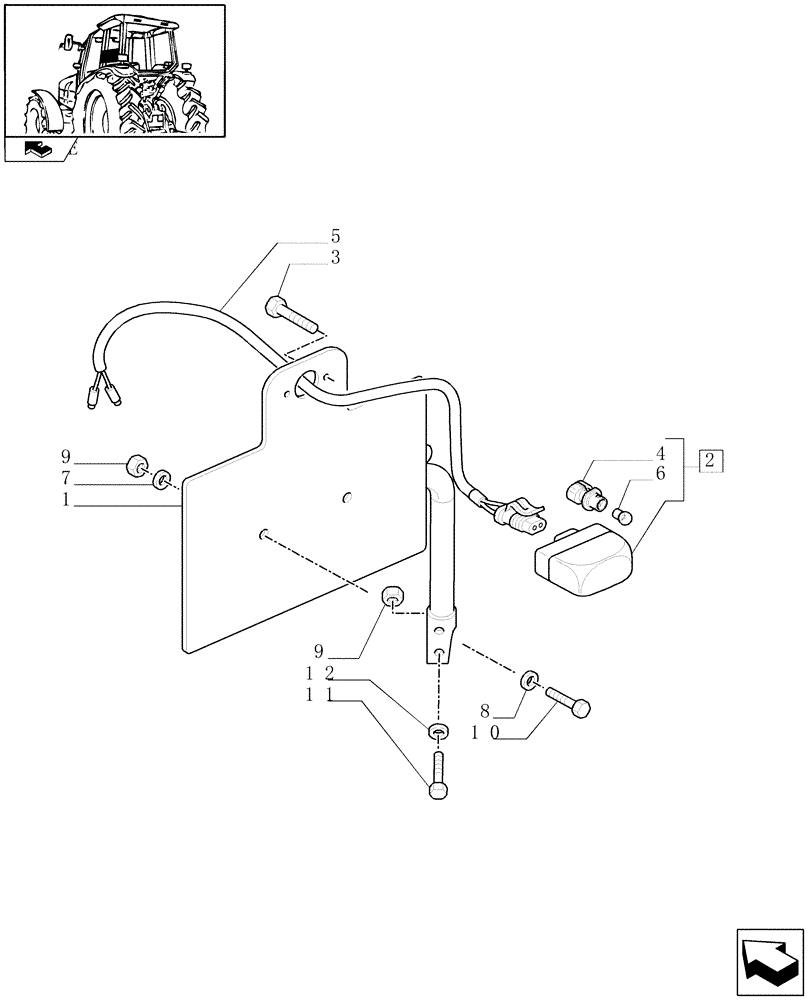 Схема запчастей Case IH PUMA 140 - (1.75.6/02) - LICENSE PLATE MOUNTED ON MUDGUARD (VAR.333958) (06) - ELECTRICAL SYSTEMS