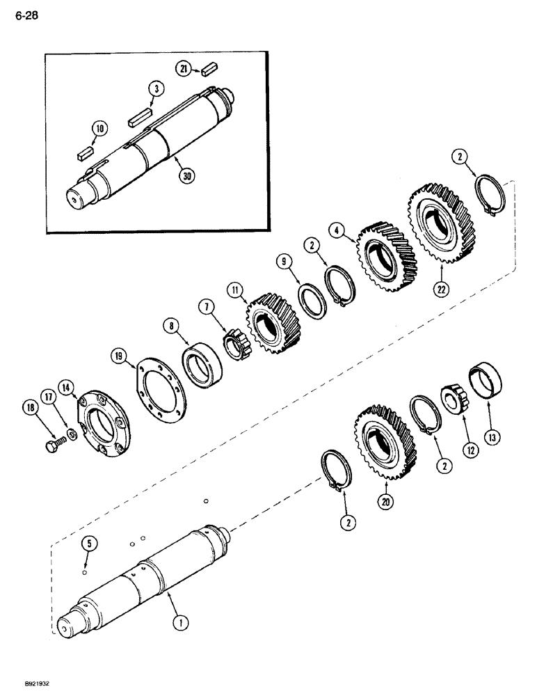 Схема запчастей Case IH 7120 - (6-028) - TRANSMISSION SPEED, COUNTERSHAFT WITHOUT CREEPER (06) - POWER TRAIN