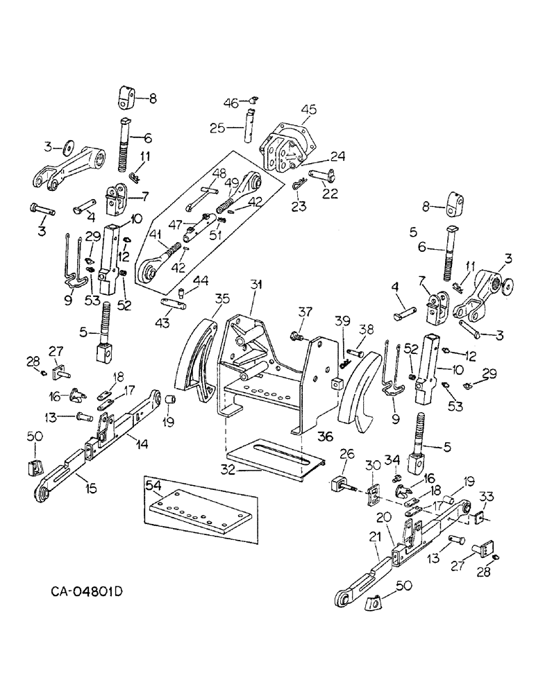 Схема запчастей Case IH 1566 - (09-13) - FRAME, THREE POINT HITCH TRACTORS WITH DRAFT CONTROL AND SENSING AND CAM SWAY LIMITING SYSTEM (12) - FRAME