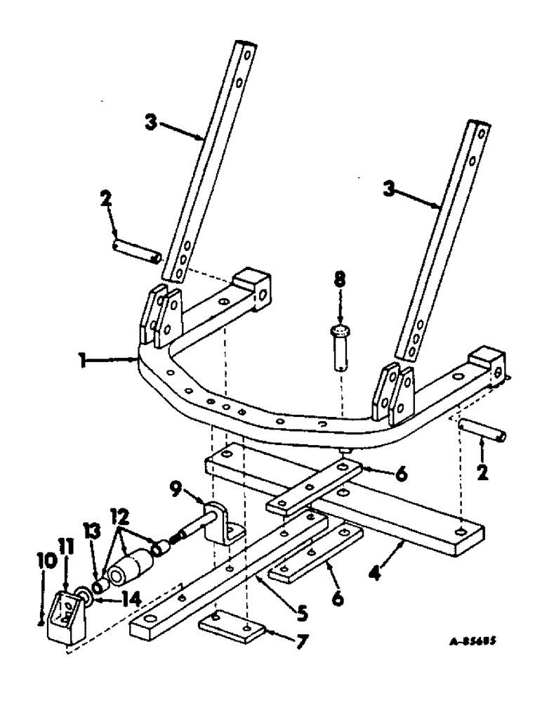 Схема запчастей Case IH 4186 - (09-02) - FRAME, DRAWBAR (12) - FRAME