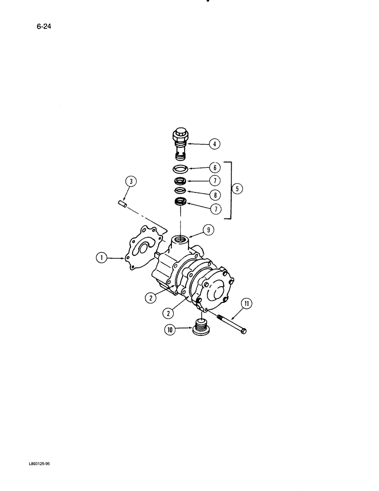 Схема запчастей Case IH 1670 - (6-24) - HYDROSTATIC PUMP, CHARGE PUMP (03) - POWER TRAIN