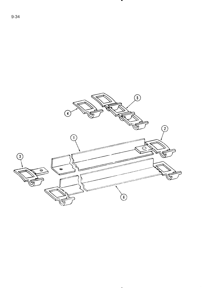 Схема запчастей Case IH 575 - (9-34) - APRON CHAIN, HEAVY DUTY LOCK TYPE, LINKS WITH PARALLEL INSIDE EDGES (09) - CHASSIS/ATTACHMENTS