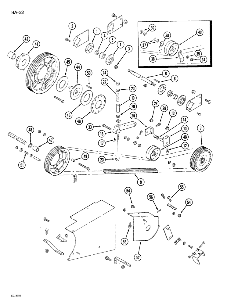 Схема запчастей Case IH 1680 - (9A-22) - FEEDER JACKSHAFT DRIVE (13) - FEEDER