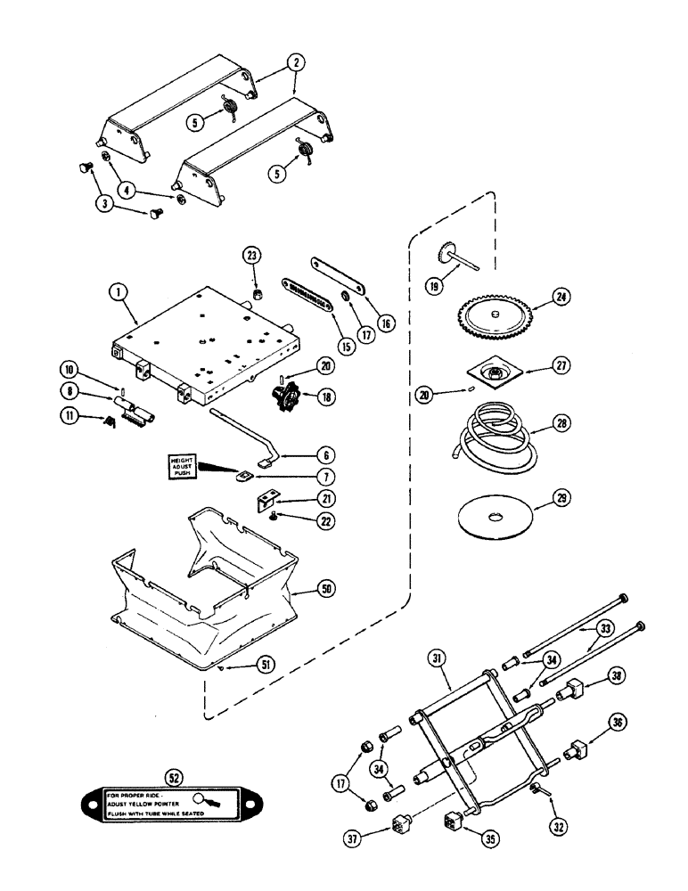 Схема запчастей Case IH 2590 - (9-346) - SWIVEL SEAT ASSEMBLY, SUSPENSION PARTS, LATE PRODUCTION (09) - CHASSIS/ATTACHMENTS