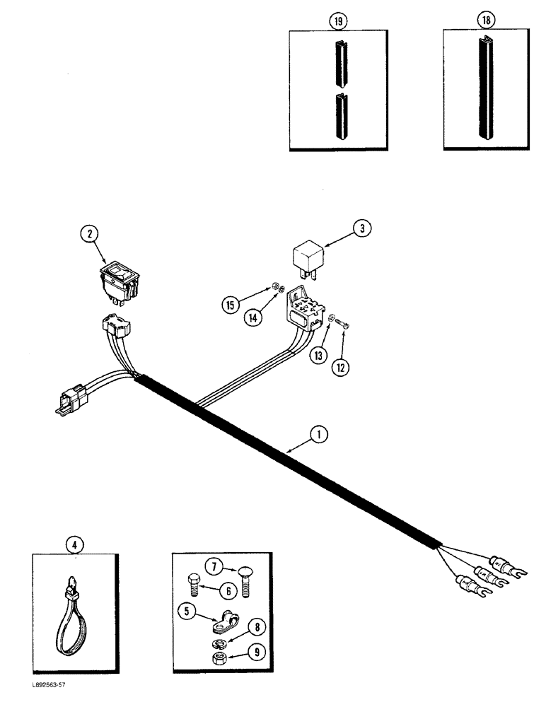 Схема запчастей Case IH 1844 - (4-26) - FAN INTERLOCK HARNESS (06) - ELECTRICAL SYSTEMS