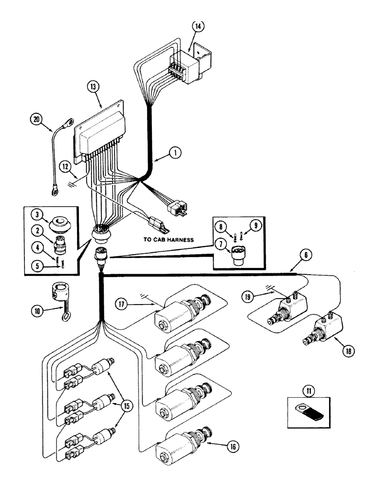 Схема запчастей Case IH 2594 - (4-22) - ELECTRIC SHIFT HARNESS (04) - ELECTRICAL SYSTEMS