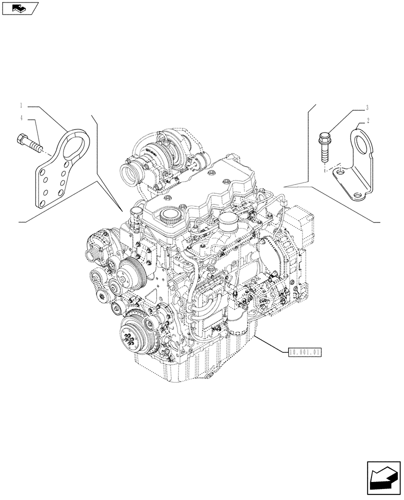 Схема запчастей Case IH F4HE9484M J100 - (10.012.04) - HOOKS - ENGINE (2855536) (10) - ENGINE