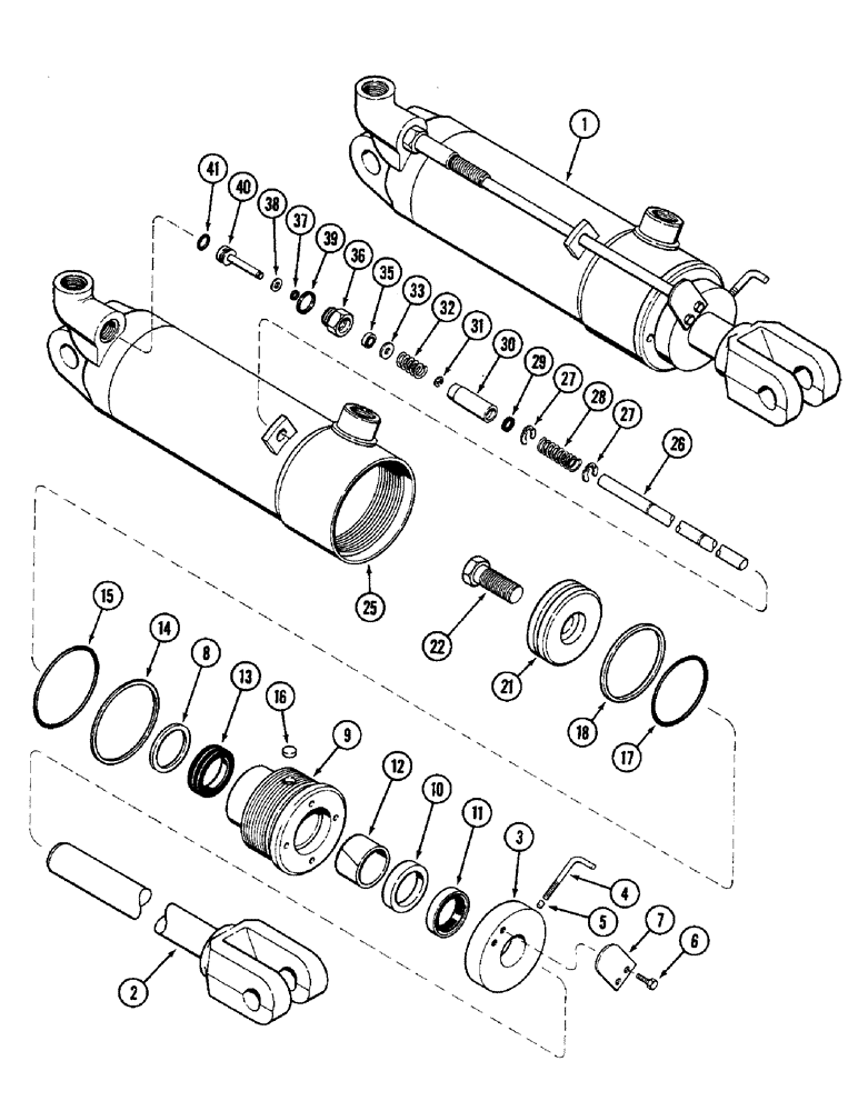 Схема запчастей Case IH 3294 - (8-340) - G33769 REMOTE HYDRAULIC CYLINDER, 4 INCH (102 MM) BORE X 8 INCH (203 MM) STROKE (08) - HYDRAULICS