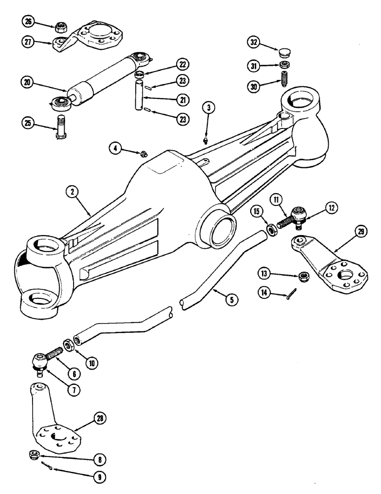 Схема запчастей Case IH 2290 - (5-198) - FRONT AXLE HOUSING AND TIE ROD, MFD TRACTORS (05) - STEERING