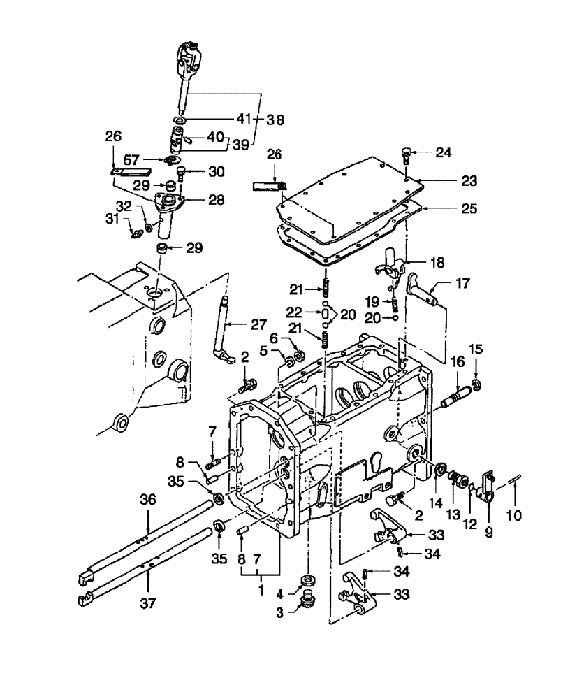 Схема запчастей Case IH FARMALL 31 - (03.04) - FRONT TRANSMISSION CASE & SHIFTER, W/9 X 3 (03) - TRANSMISSION