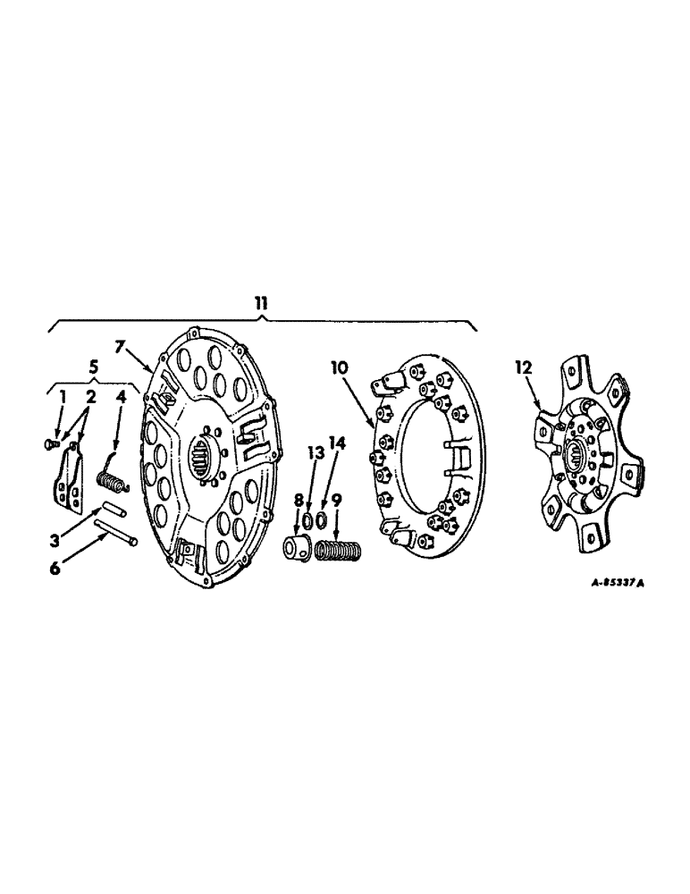 Схема запчастей Case IH 4100 - (B-02) - POWER TRAIN, CLUTCH (03) - POWER TRAIN