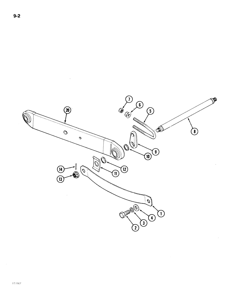 Схема запчастей Case IH 2096 - (9-002) - HITCH SPRINGS, LINKS AND SHAFT, STANDARD LINKS (09) - CHASSIS/ATTACHMENTS