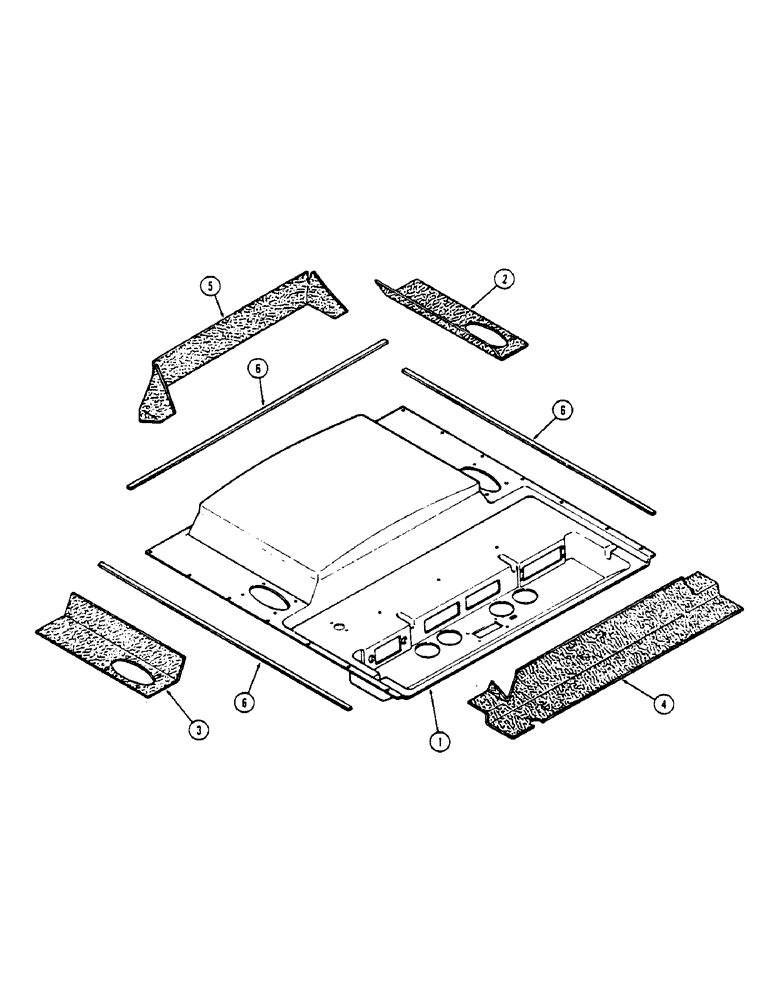 Схема запчастей Case IH 2670 - (530) - CAB, HEADLINER NOISE PADS WITH RADIO, FIRST USED CAB SERIAL NUMBER 7864002 (09) - CHASSIS/ATTACHMENTS