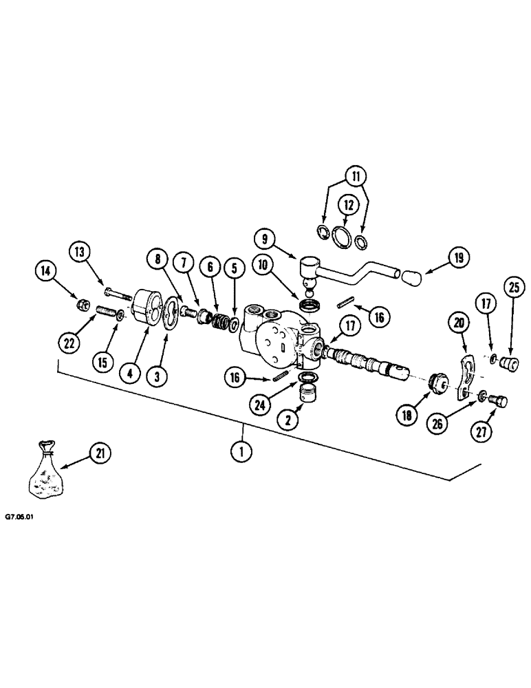 Схема запчастей Case IH 2150 - (8-58[C]) - DOUBLE ACTING AUX. HYD. VALVE, 2150 - (P.I.N. : -CGC15013) (08) - HYDRAULICS