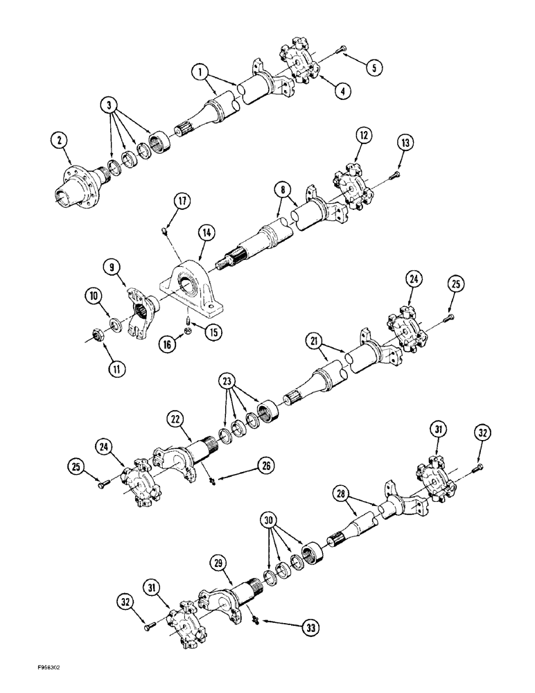 Схема запчастей Case IH 9310 - (6-050) - DRIVE SHAFT ASSEMBLIES (06) - POWER TRAIN