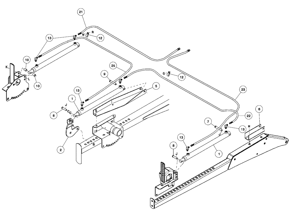 Схема запчастей Case IH 2062 - (09-06) - HYDRAULIC FORE-AFT REEL POSITIONER (03) - CHASSIS/MOUNTED EQUIPMENT